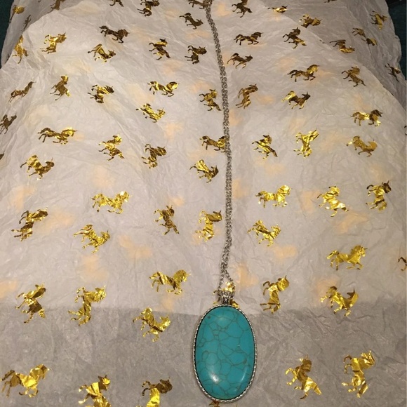 Long Turquoise Necklace set - Picture 5 of 6